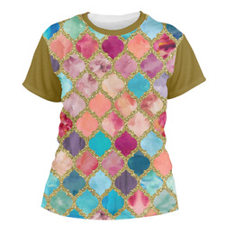 Glitter Moroccan Watercolor Women's Crew T-Shirt