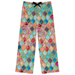 Glitter Moroccan Watercolor Womens Pajama Pants - M