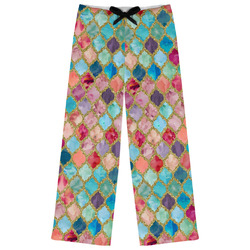 Glitter Moroccan Watercolor Womens Pajama Pants - XL