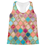 Glitter Moroccan Watercolor Womens Racerback Tank Top - Large