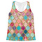 Glitter Moroccan Watercolor Womens Racerback Tank Tops - Medium - Front - Flat