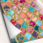 Glitter Moroccan Watercolor Wrapping Paper Sheets