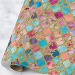 Glitter Moroccan Watercolor Wrapping Paper Roll - Large - Matte