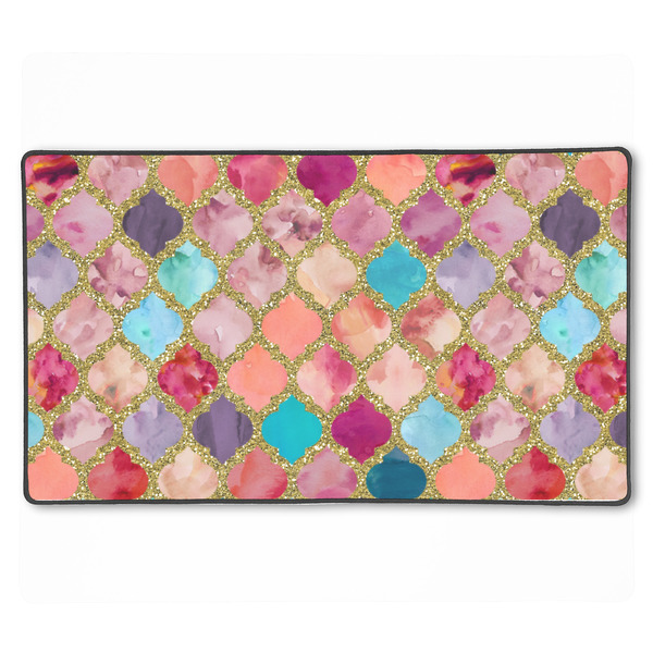 Custom Glitter Moroccan Watercolor XXL Gaming Mouse Pad - 24" x 14"