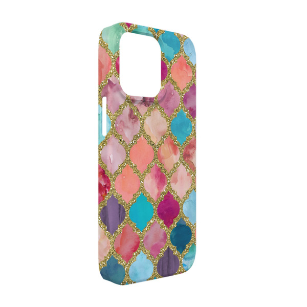 Custom Glitter Moroccan Watercolor iPhone Case - Plastic - iPhone 13