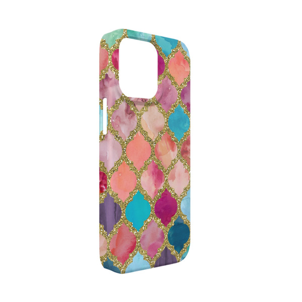 Custom Glitter Moroccan Watercolor iPhone Case - Plastic - iPhone 13 Mini