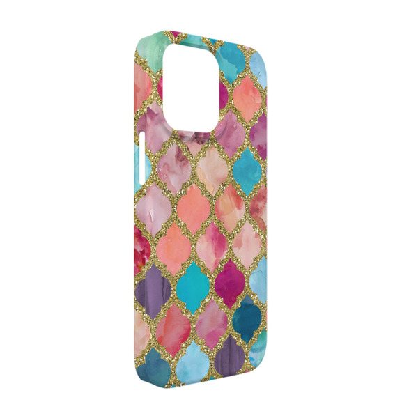 Custom Glitter Moroccan Watercolor iPhone Case - Plastic - iPhone 13 Pro