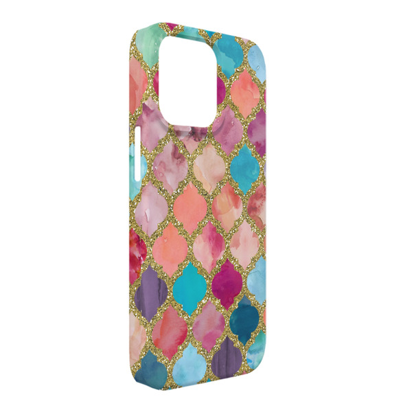 Custom Glitter Moroccan Watercolor iPhone Case - Plastic - iPhone 13 Pro Max