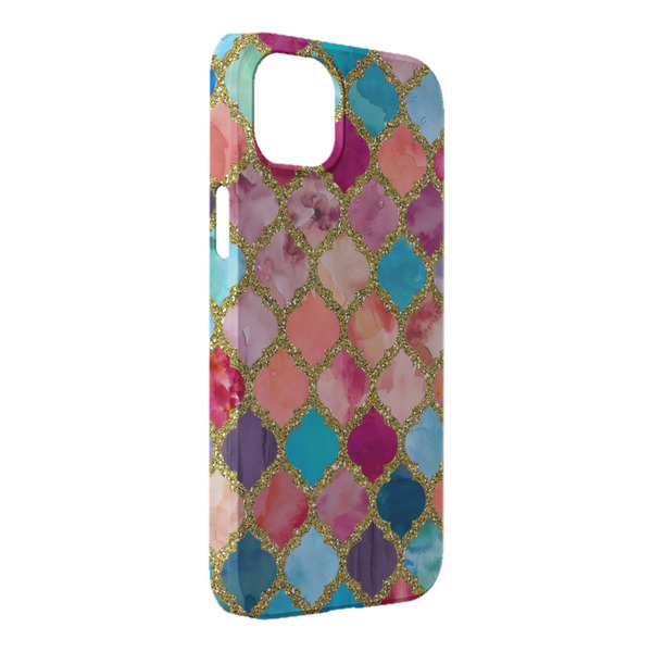 Custom Glitter Moroccan Watercolor iPhone Case - Plastic - iPhone 14 Plus