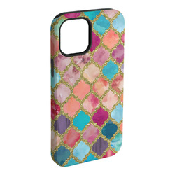 Glitter Moroccan Watercolor iPhone Case - Rubber Lined - iPhone 15 Pro Max