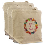 Macarons Reusable Cotton Grocery Bags - Set of 3