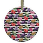 Macarons Flat Glass Ornament - Round