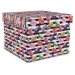 Macarons Gift Box with Lid - Canvas Wrapped - XX-Large