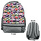 Macarons Large Backpack - Gray - Front & Back View