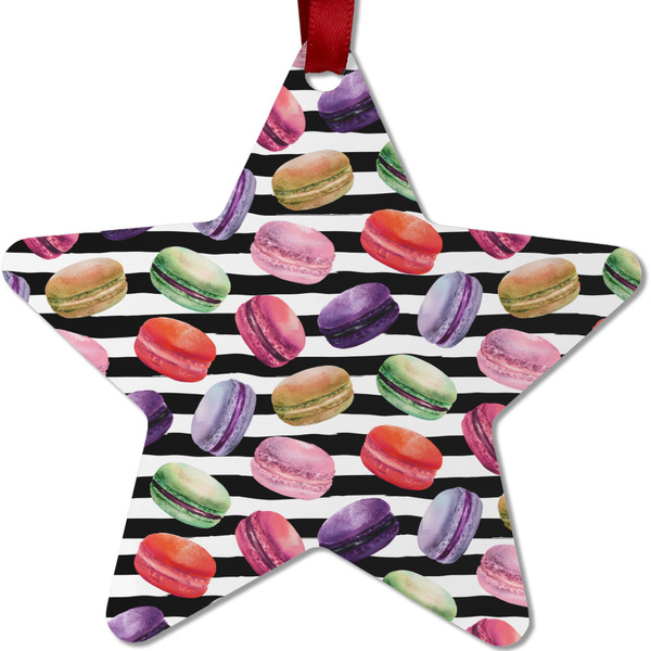 Custom Macarons Metal Star Ornament - Double Sided