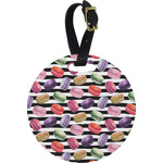 Macarons Plastic Luggage Tag - Round