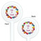 Macarons White Plastic 5.5" Stir Stick - Double Sided - Round - Front & Back