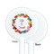 Macarons White Plastic 5.5" Stir Stick - Single Sided - Round - Front & Back