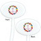 Macarons White Plastic 7" Stir Stick - Double Sided - Oval - Front & Back