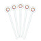 Macarons White Plastic 7" Stir Stick - Round - Fan View