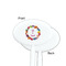 Macarons White Plastic 7" Stir Stick - Single Sided - Oval - Front & Back