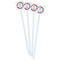 Macarons White Plastic Stir Stick - Double Sided - Square - Front