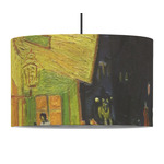 Cafe Terrace at Night (Van Gogh 1888) 12" Drum Pendant Lamp - Fabric