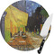 Cafe Terrace at Night (Van Gogh 1888) 8 Inch Small Glass Cutting Board