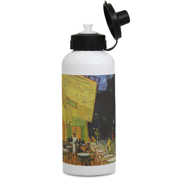 Custom Cafe Terrace at Night (Van Gogh 1888) Water Bottles - Aluminum - 20 oz - White