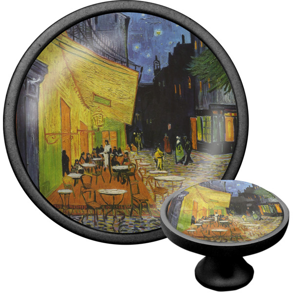 Custom Cafe Terrace at Night (Van Gogh 1888) Cabinet Knob (Black)