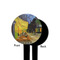 Cafe Terrace at Night (Van Gogh 1888) Black Plastic 4" Food Pick - Round - Single Sided - Front & Back