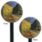 Cafe Terrace at Night (Van Gogh 1888) Black Plastic 5.5" Stir Stick - Double Sided - Round - Front & Back