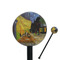 Cafe Terrace at Night (Van Gogh 1888) Black Plastic 5.5" Stir Stick - Round - Closeup