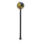 Cafe Terrace at Night (Van Gogh 1888) Black Plastic 5.5" Stir Stick - Round - Single Stick