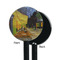 Cafe Terrace at Night (Van Gogh 1888) Black Plastic 5.5" Stir Stick - Single Sided - Round - Front & Back