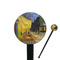 Cafe Terrace at Night (Van Gogh 1888) Black Plastic 7" Stir Stick - Round - Closeup