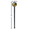 Cafe Terrace at Night (Van Gogh 1888) Black Plastic 7" Stir Stick - Round - Dimensions