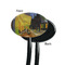 Cafe Terrace at Night (Van Gogh 1888) Black Plastic 7" Stir Stick - Single Sided - Oval - Front & Back