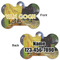 Cafe Terrace at Night (Van Gogh 1888) Bone Shaped Dog ID Tag - Small - Front & Back View