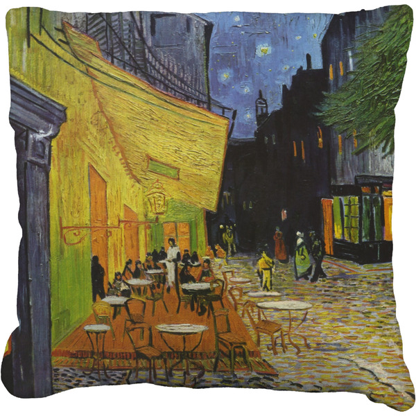 Custom Cafe Terrace at Night (Van Gogh 1888) Faux-Linen Throw Pillow 16"