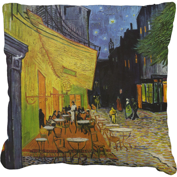 Custom Cafe Terrace at Night (Van Gogh 1888) Faux-Linen Throw Pillow 20"