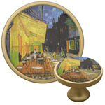 Cafe Terrace at Night (Van Gogh 1888) Cabinet Knob - Gold