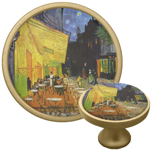 Custom Cafe Terrace at Night (Van Gogh 1888) Cabinet Knob - Gold