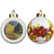 Cafe Terrace at Night (Van Gogh 1888) Ceramic Christmas Ornament - Poinsettias (APPROVAL)