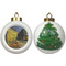 Cafe Terrace at Night (Van Gogh 1888) Ceramic Christmas Ornament - X-Mas Tree (APPROVAL)