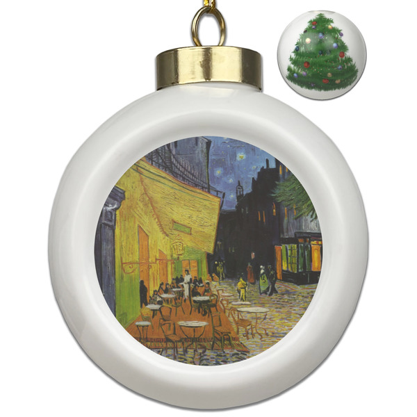 Custom Cafe Terrace at Night (Van Gogh 1888) Ceramic Ball Ornament - Christmas Tree