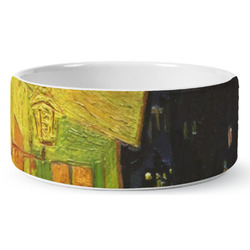 Cafe Terrace at Night (Van Gogh 1888) Ceramic Dog Bowl - Large