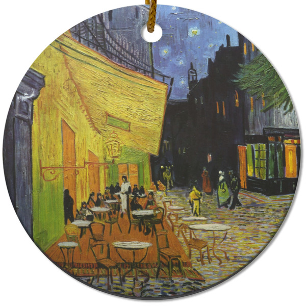 Custom Cafe Terrace at Night (Van Gogh 1888) Round Ceramic Ornament