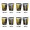 Cafe Terrace at Night (Van Gogh 1888) Ceramic Shot Glasses - Two Tone - Set of 4 - Front & Back