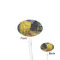 Cafe Terrace at Night (Van Gogh 1888) Clear Plastic 7" Stir Stick - Oval - Front & Back